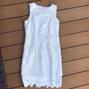 White floral zip up dress